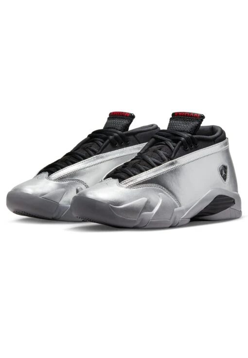 Wmns Air Jordan 14 Retro Low - Trainers - Mtlc Slvr/Fr Rd-Wlf Gry-Black -Jiaxin Sport Shop 090a7b0a9915457b8a20f416ea492359