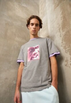 Jordan Brand Crew - Print T-Shirt - Carbon Heather/Polarized Blue