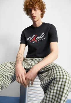 Jordan Brand Crew - Print T-Shirt - Black/White/Gym Red