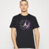 Jordan Crew - Print T-Shirt - Black/Rush Fuchsia