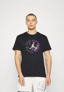 Jordan Crew - Print T-Shirt - Black/Rush Fuchsia