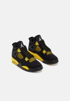 Air Jordan 4 Retro - High-Top Trainers - Black/White/Tour Yellow