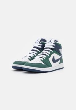 Wmns Air Jordan 1 Mid Se Tt - High-Top Trainers - Noble Green/Midnight Navy/White -Jiaxin Sport Shop 3998c021f2754f2693e75308e44995d1