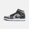 Air Jordan 1 Mid - High-Top Trainers - Black/Gym Red/Particle Grey/White -Jiaxin Sport Shop 57602a522fa34de0a54583b53bf6a1cb