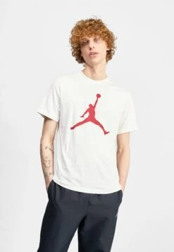 Jordan Jumpman Crew - Print T-Shirt - Sail/Cardinal Red