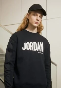 Jordan M J Flt Gfx Flc Crew - Sweatshirt - Black/Phantom/Phantom