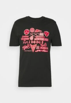 Jordan Brand Crew - Print T-Shirt - Black/Gym Red -Jiaxin Sport Shop 9b8a69f0e84f4b6db13fa5ec74c12529