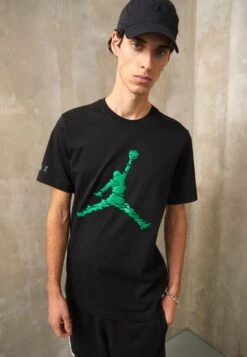 Jordan Crew - Print T-Shirt - Black/Lucky Green