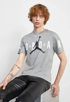 Jordan Air Stretch Crew - Print T-Shirt - Grey