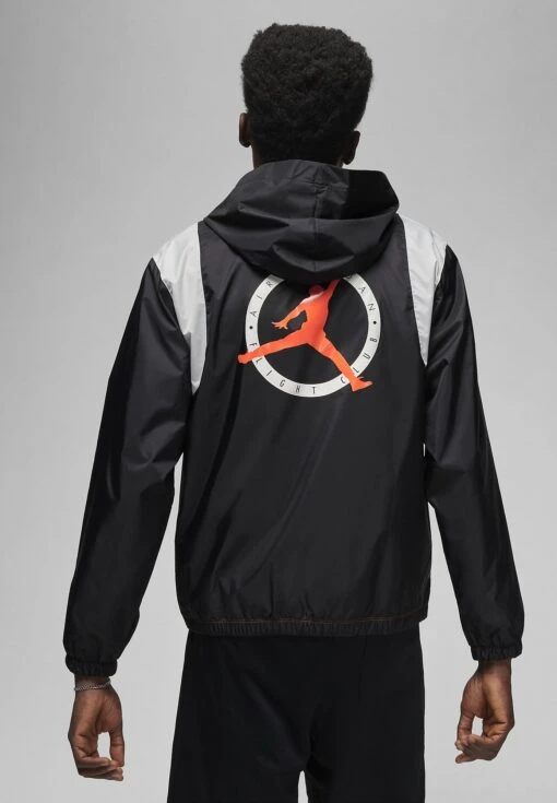 Jordan Hooded - Windbreaker - Black/Rush Orange/Phantom/(Phantom) -Jiaxin Sport Shop e43fa8c766f34158b7eae9f49612b8cc