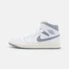Air Jordan 1 Mid - High-Top Trainers - White/Stealth -Jiaxin Sport Shop eb5bc698a3e043d38670bedb28146707