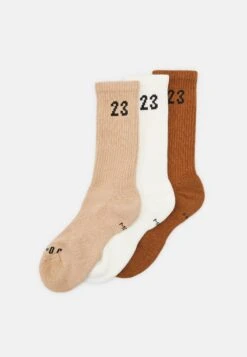 Jordan Essential Crew 3 Pack - Sports Socks - Light British Tan/Black/Sail